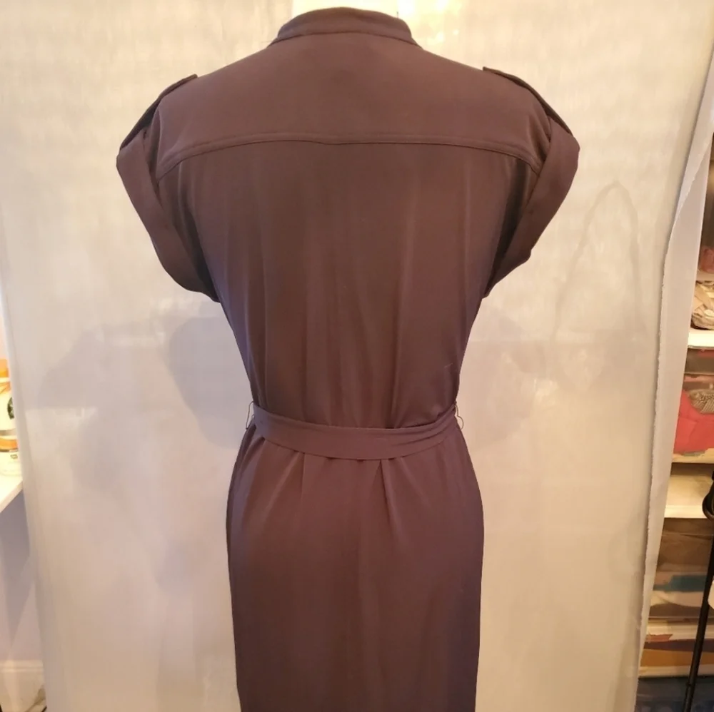 Michael Kors Dark Blue Buttoned Military Style Dress